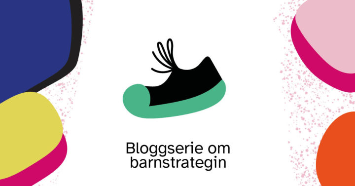 Illustrerad svart-grön sko. Bakgrunden har färgglada ytor.