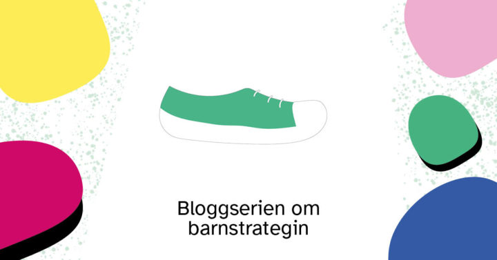 Illustrerad, grön-vit sko. Bakgrunden har färgglada ytor.